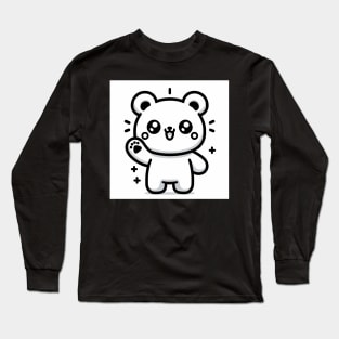 Friendly Bear Waving Long Sleeve T-Shirt